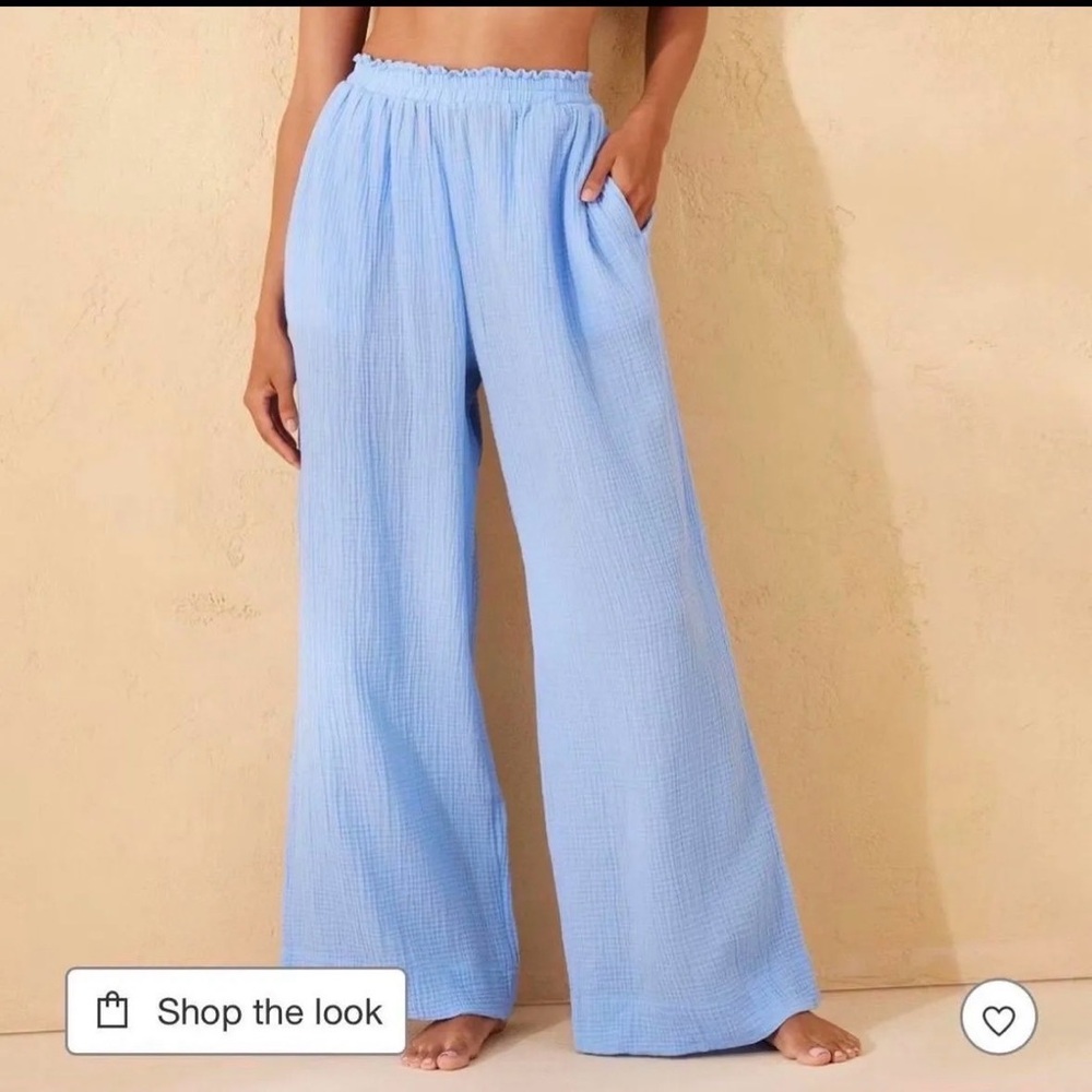 Shade & Shore Sky Blue Wide-Leg Pants